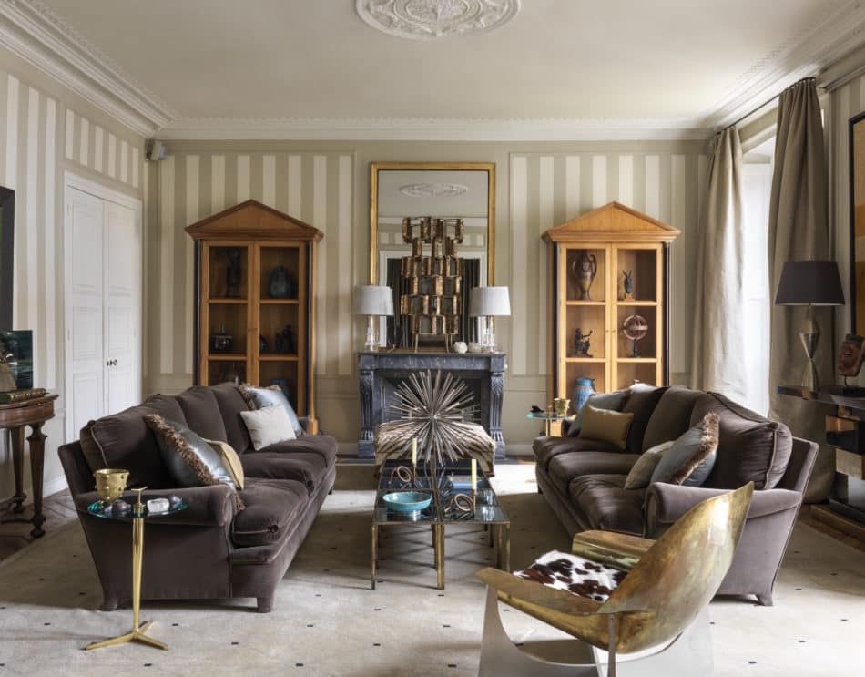 sitting room in Jamie Creel's Paris home