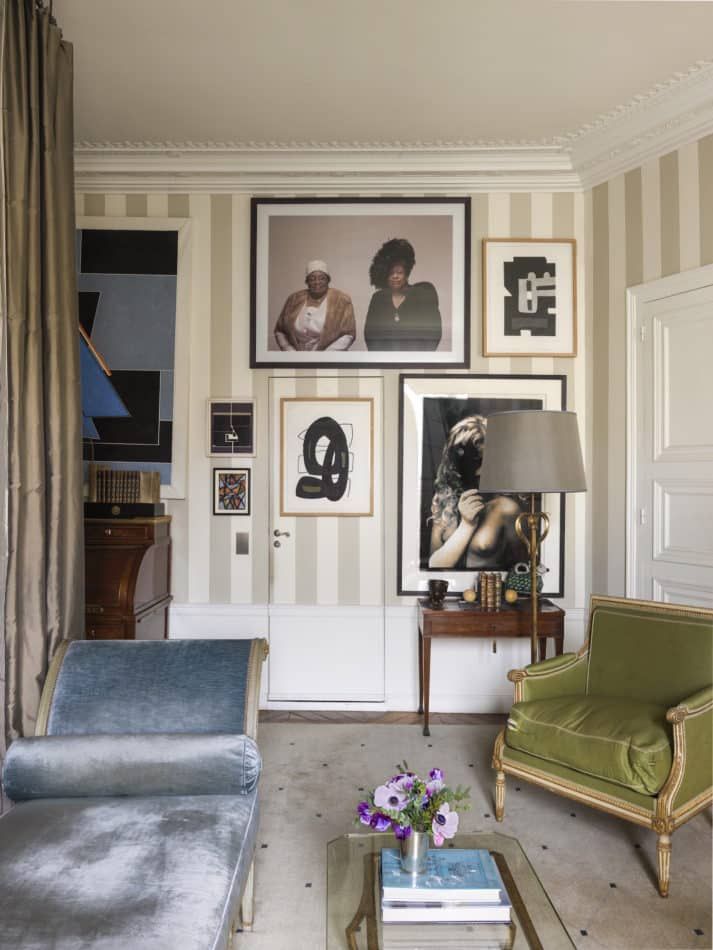 gallery wall in Jamie Creel's Paris bedroom