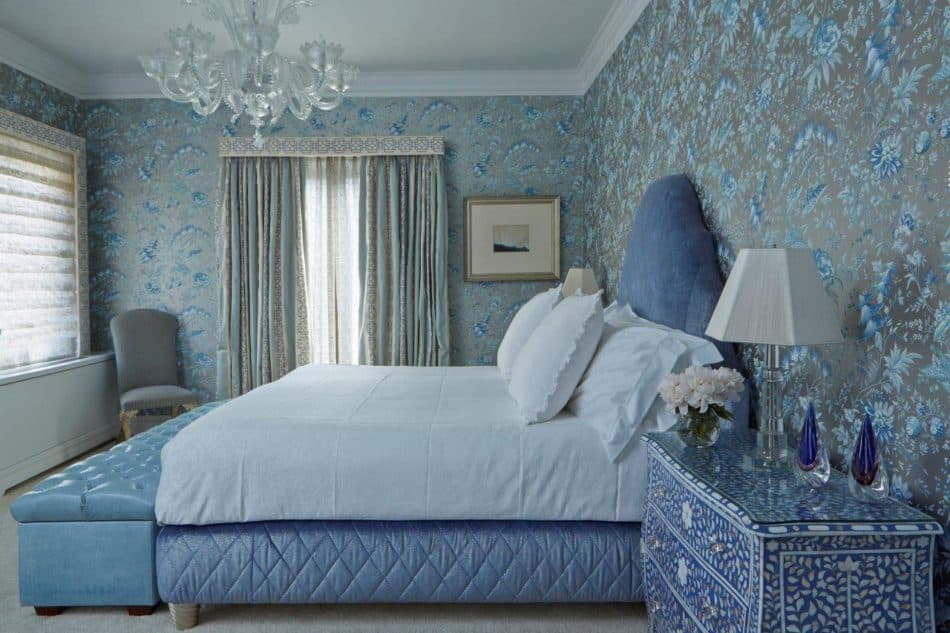blue and white bedroom by John Barman