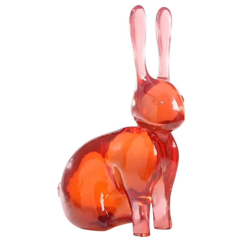 Jonathan Adler red Lucite giant rabbit sculpture, new