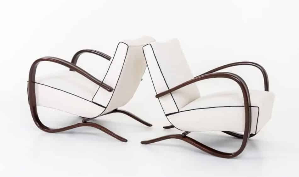 Jindrich Halabala pair of Art Deco armchairs