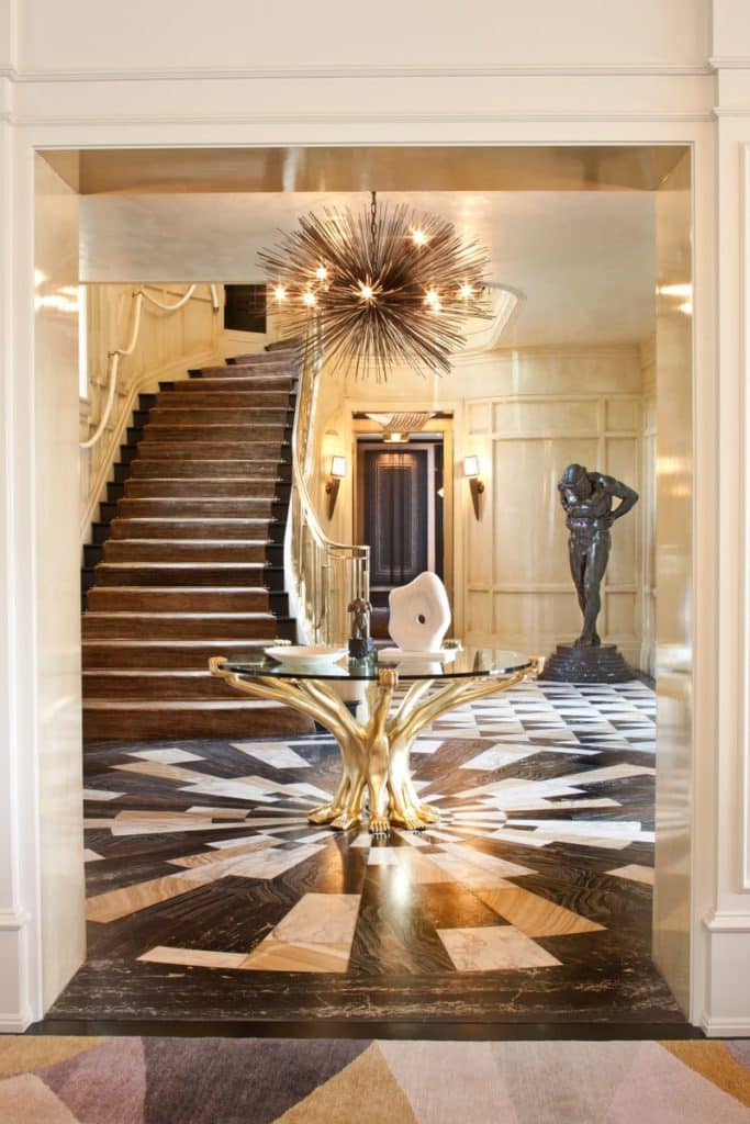 Kelly Wearstler gold and black entryway