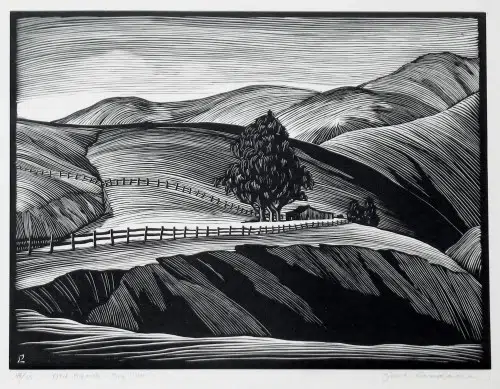 Old Ranch, Big Sur, Paul Landacre, 1930-31.