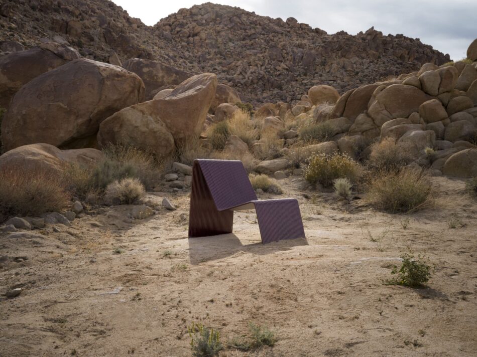 Laun Ribbon Lounge Chair with Joshua Tree background