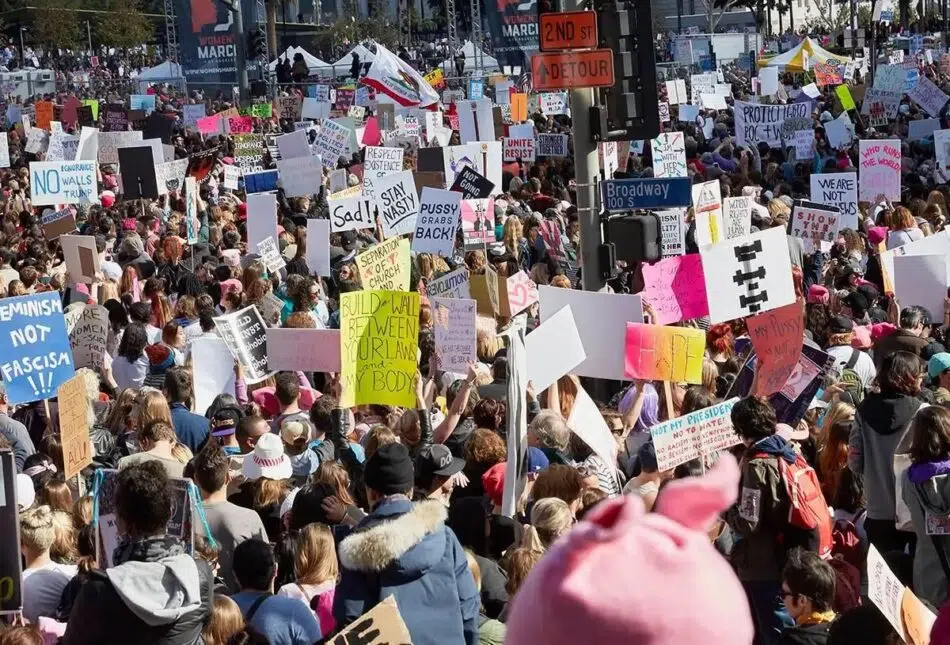 Los Angeles Women's March, 2017, by Catherine Opie, offered by Lehmann Maupin