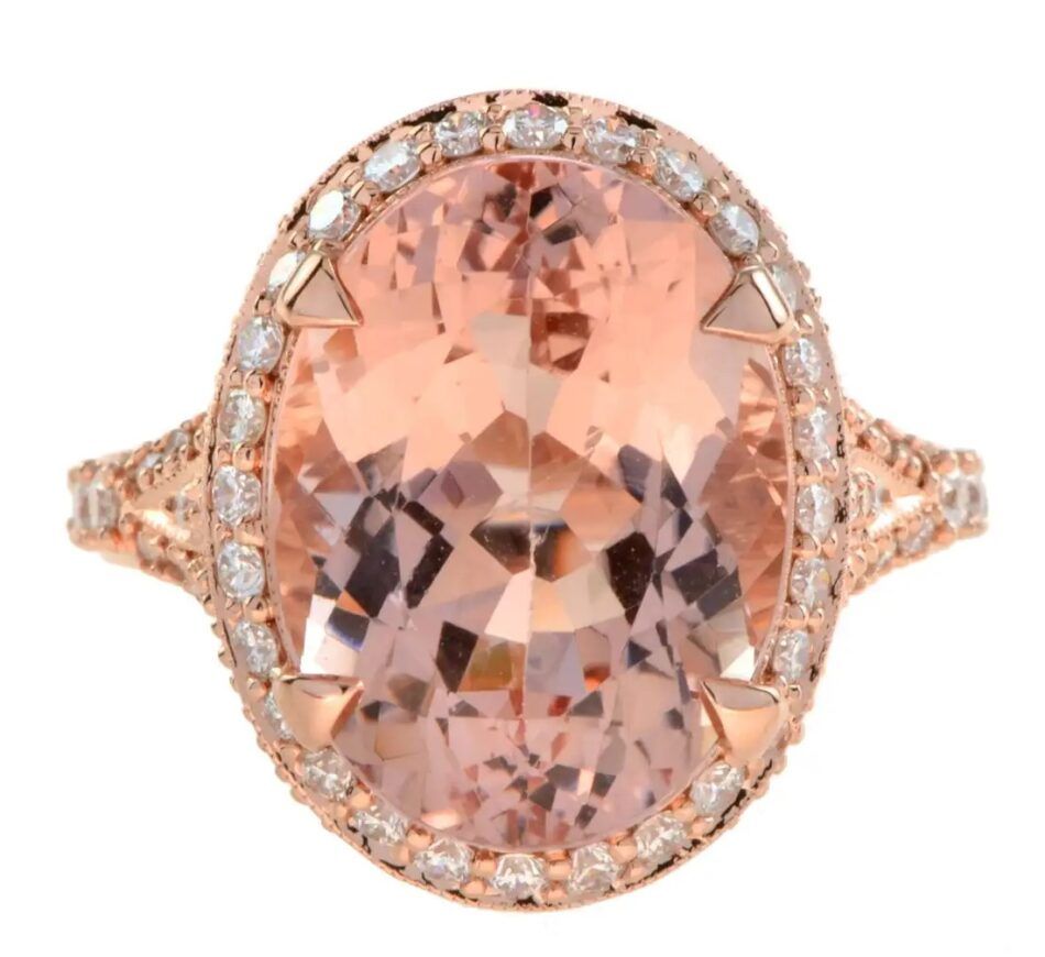 Lilly M. cocktail ring with 9.60-carat morganite and diamonds
