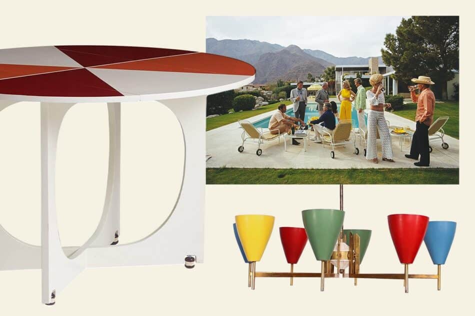 A table, photograph and chandelier on sale in 1stDibs' Mid-Century Modern Auction