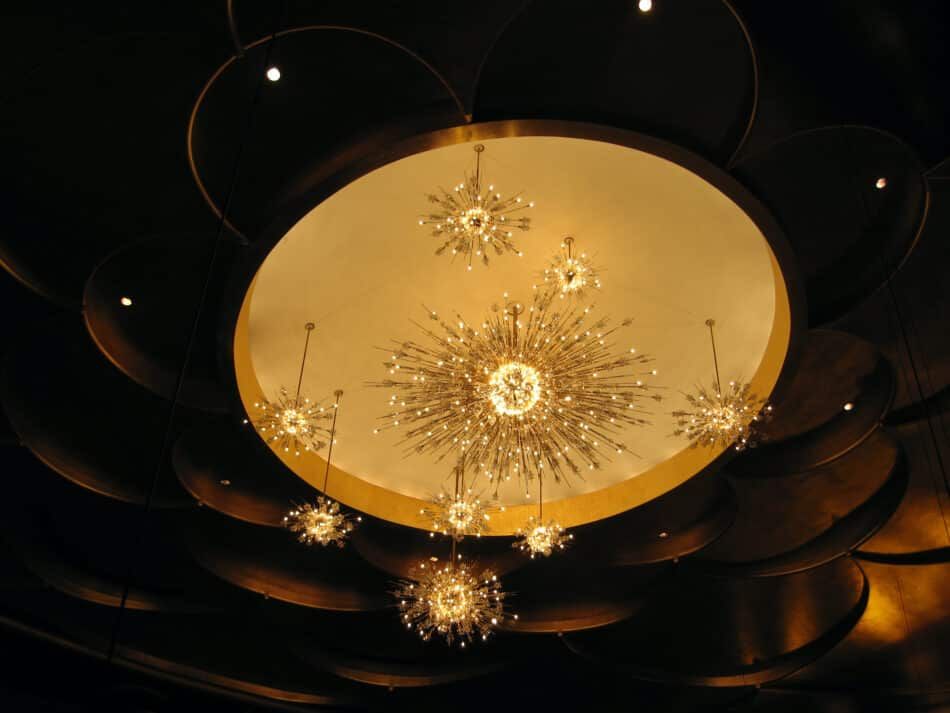 The outsize Sputniks installed in New York's Metropolitan Opera