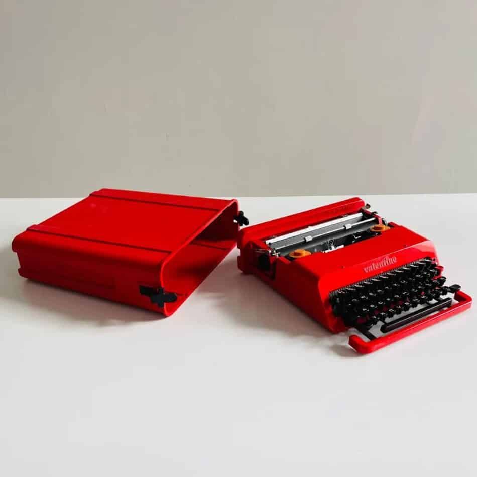 Red Ettore Sottsass for Olivetti Valentine portable typewriter