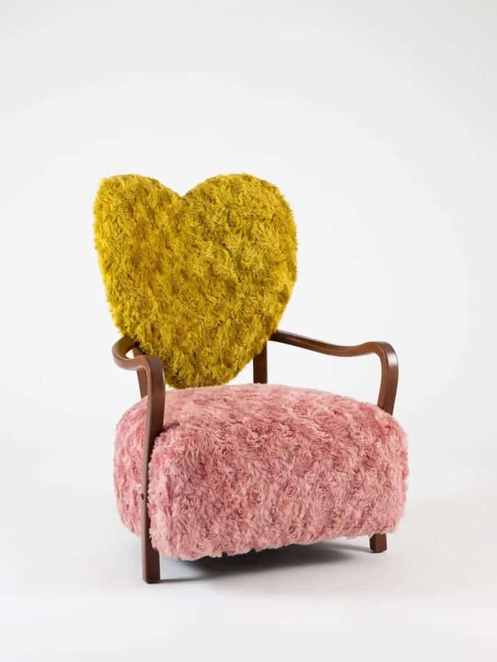 Pink and yellow Merve Kahraman Uni armchair