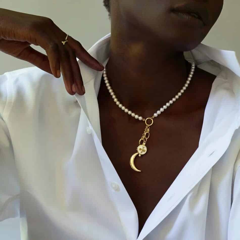 Monica Rich Kosann Design Your Own pearl charm necklace, 2020