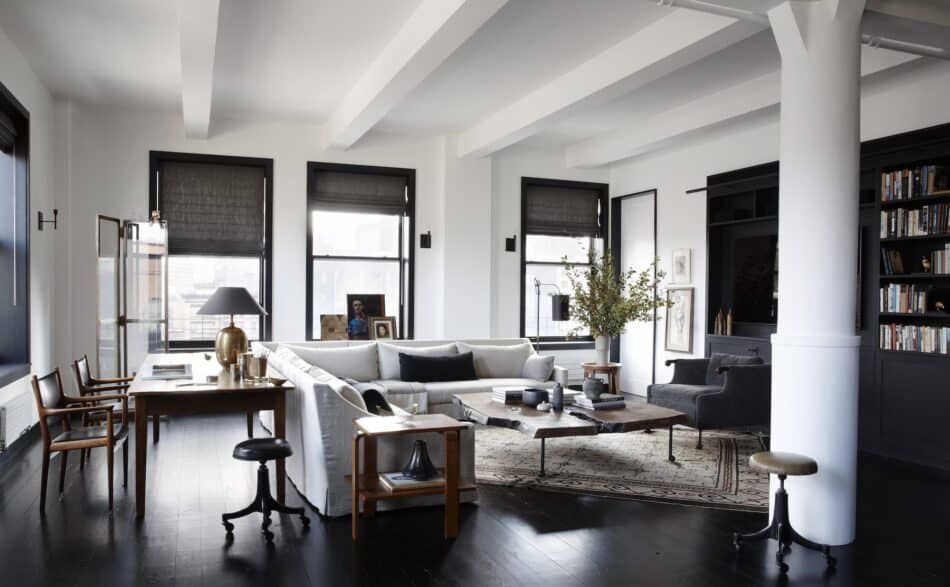 living room in Tribeca by Monique Gibson Interior Design