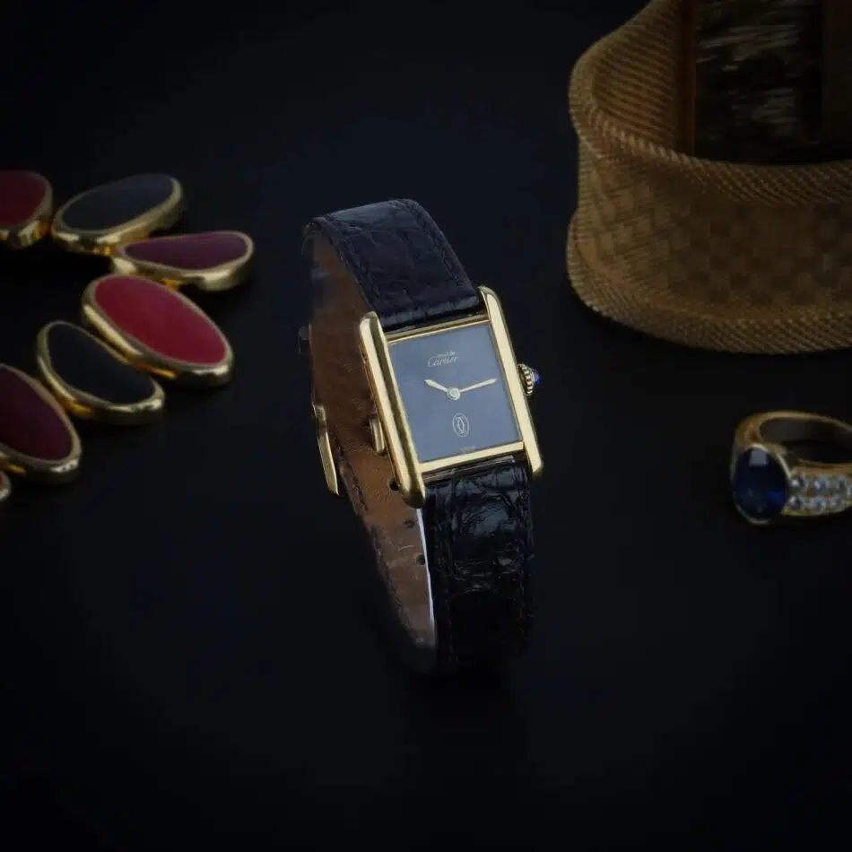 Cartier Must de Cartier Tank in sterling silver gilt, 1970s
