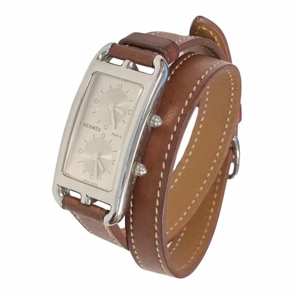 Hermès Cape Cod Dual Time Zone steel quartz wristwatch, 2018, offered by N. Green and Sons