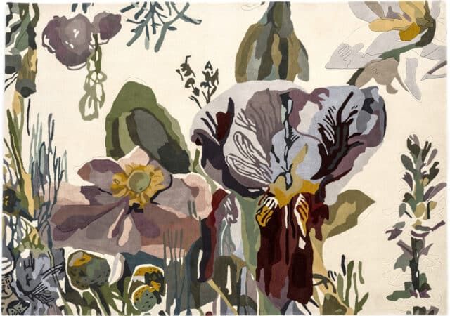 Splashy Blooms Bud and Wilt in Artist Santi Moix’s Floral Rug