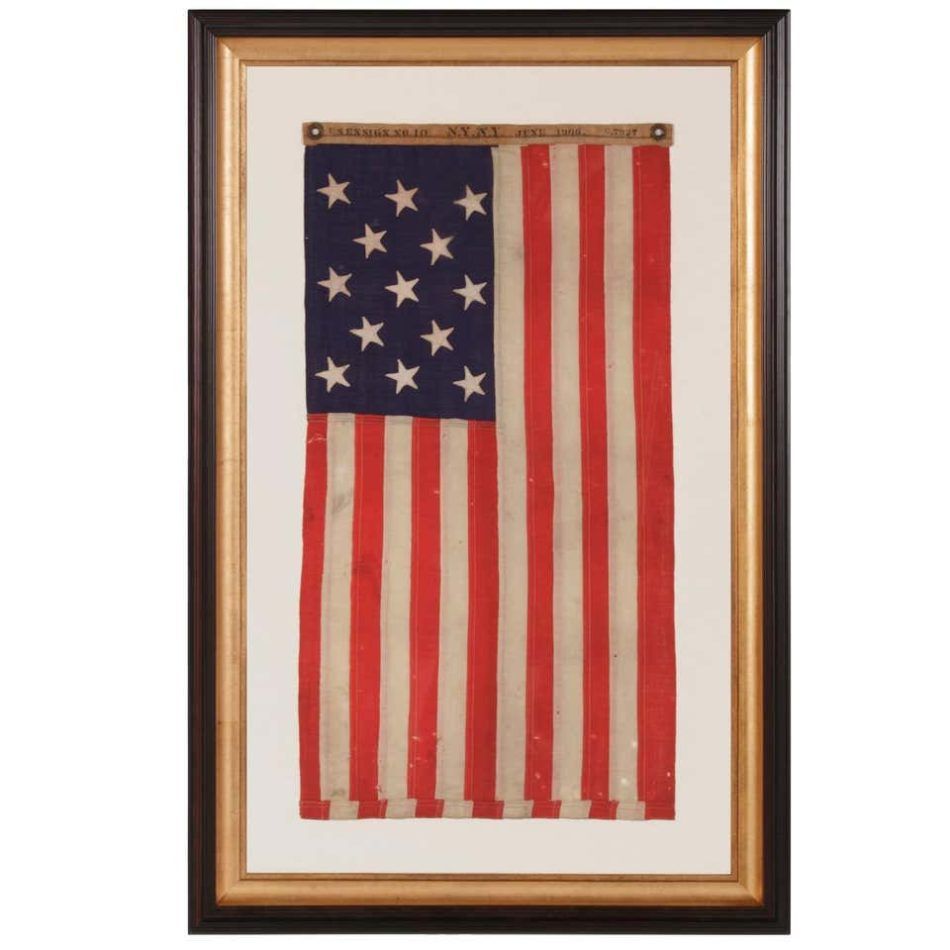 13-Star  American Flag, Navy Small Boat Ensign, 1906