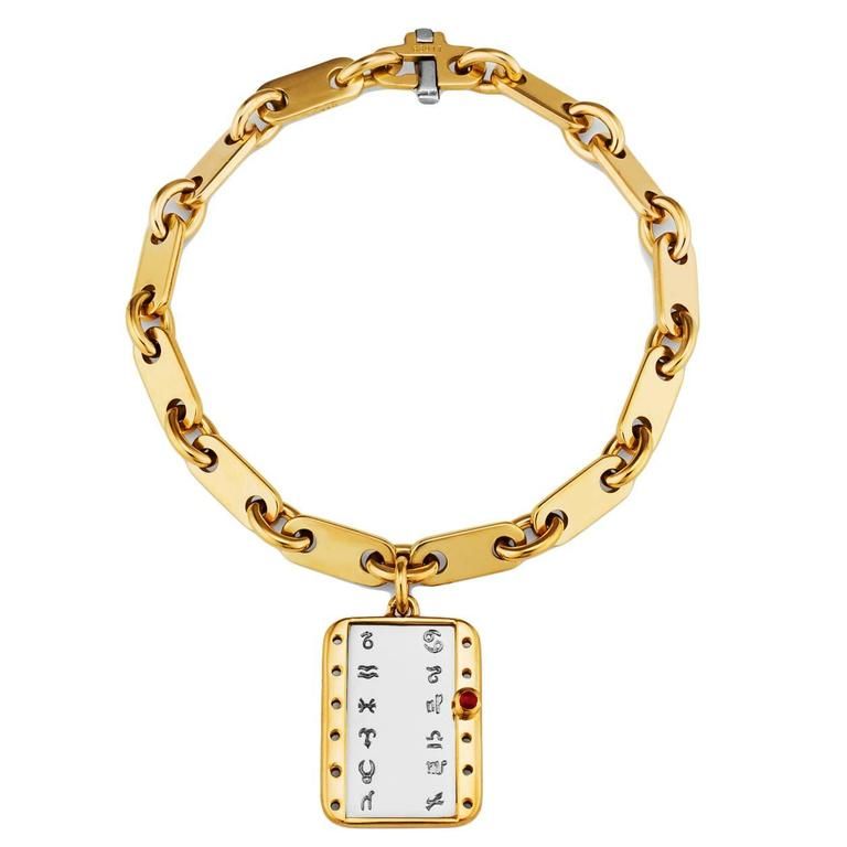 Cartier Ruby Gold Zodiac Link Charm Bracelet