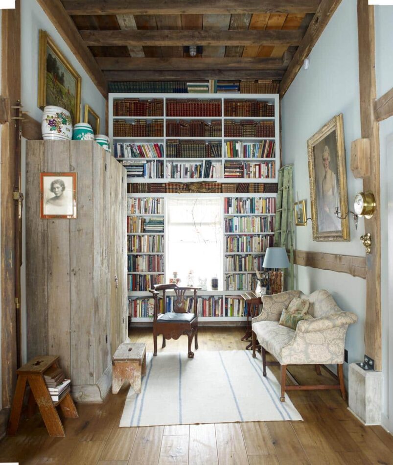 James Huniford-designed reading nook in Woodstock, NY