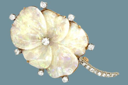 opal pansy brooch