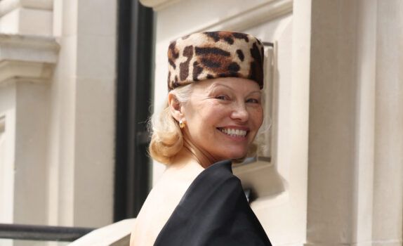 Pamela Anderson pillbox hat