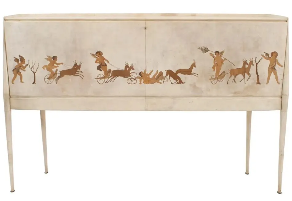 Paolo Buffa Italian parchment sideboard, ca. 1930s