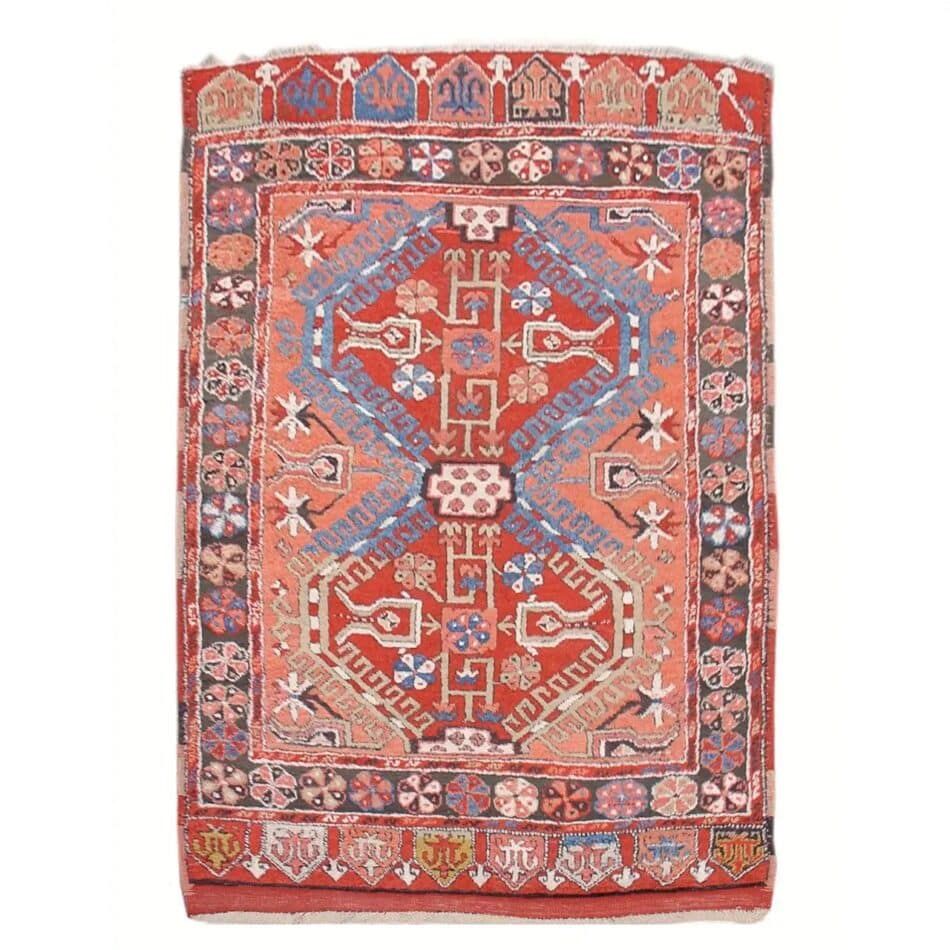 Anatolian Konya rug with apricot hues