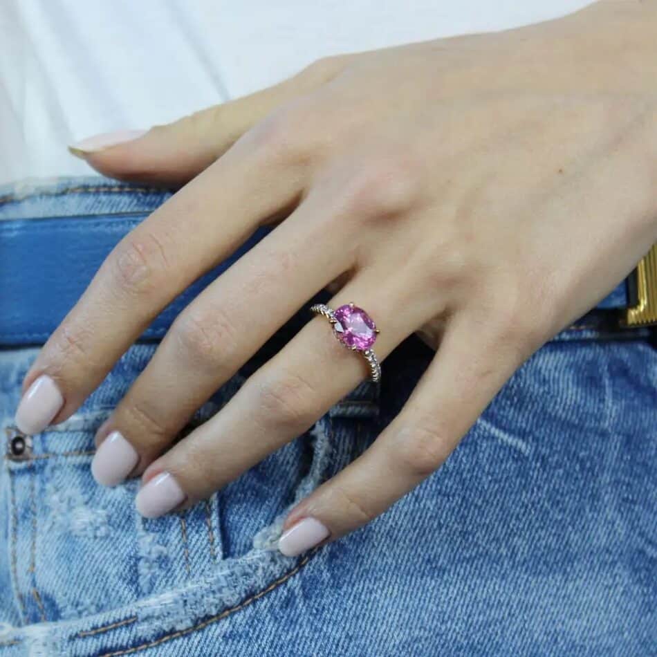 Paolo Costagli pink sapphire and diamond ring, 2018