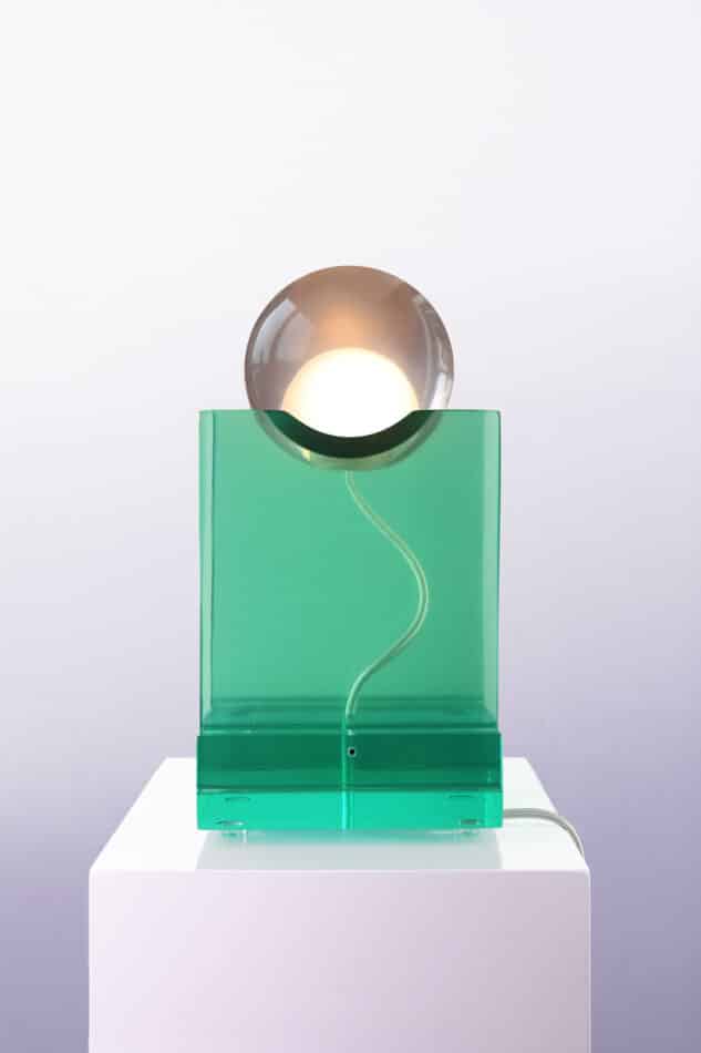 Adrian Cruz Rotonda Lamp in green, made of resin