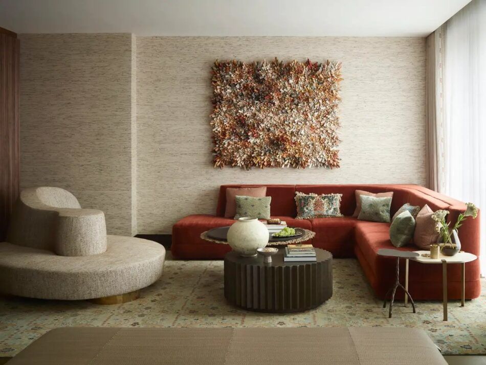 Rachel Laxer reconceived a London apartment as a study in unconventional shapes and lush fabrics.
