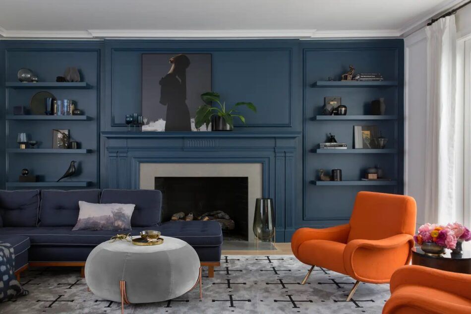Blue living room by Regan Baker
