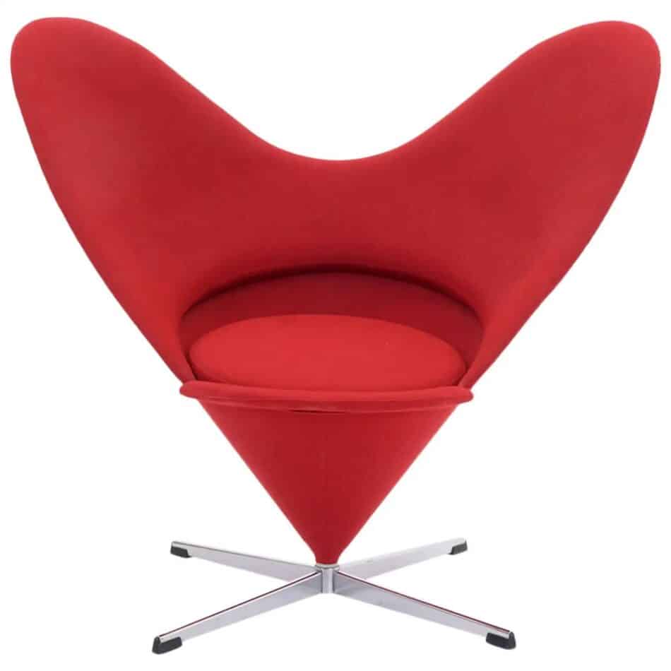 Red Verner Panton Cone Heart chair