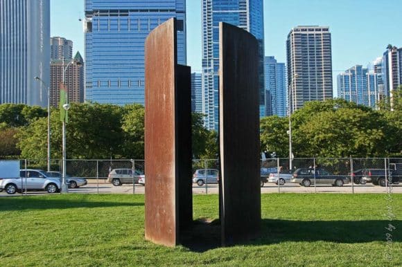 Richard Serra's 1988 Reading Cones in Chicago, Illinois