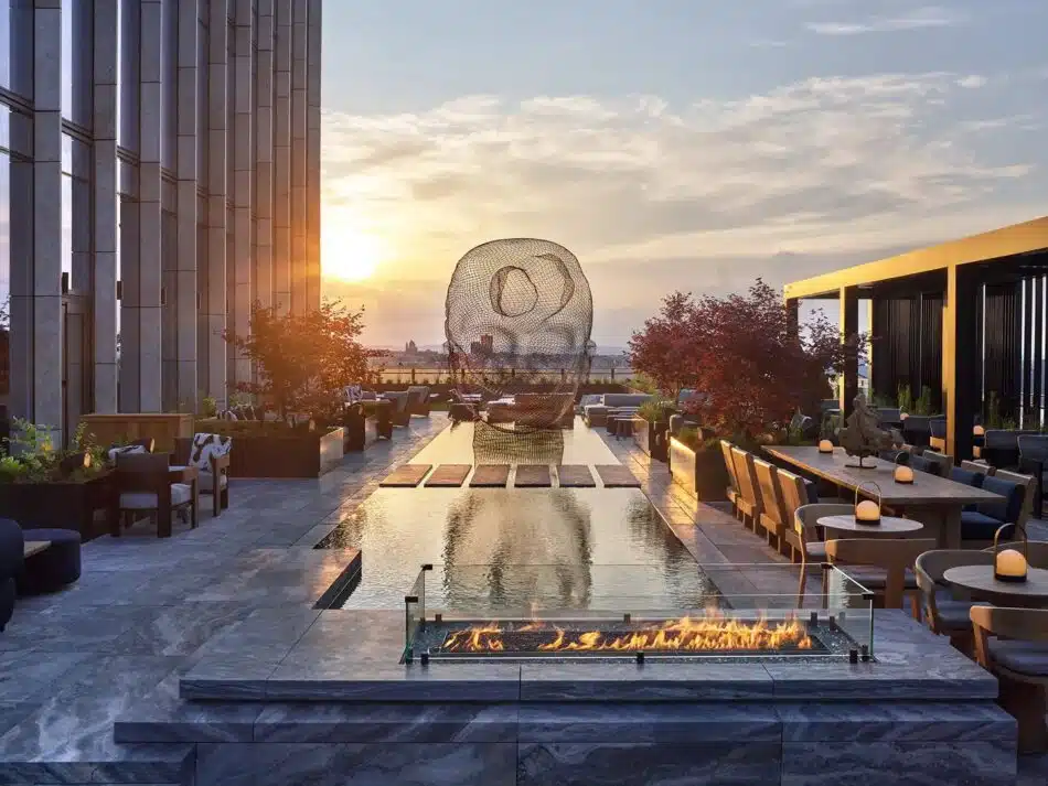 Restaurant terrace designed by the Rockwell Group