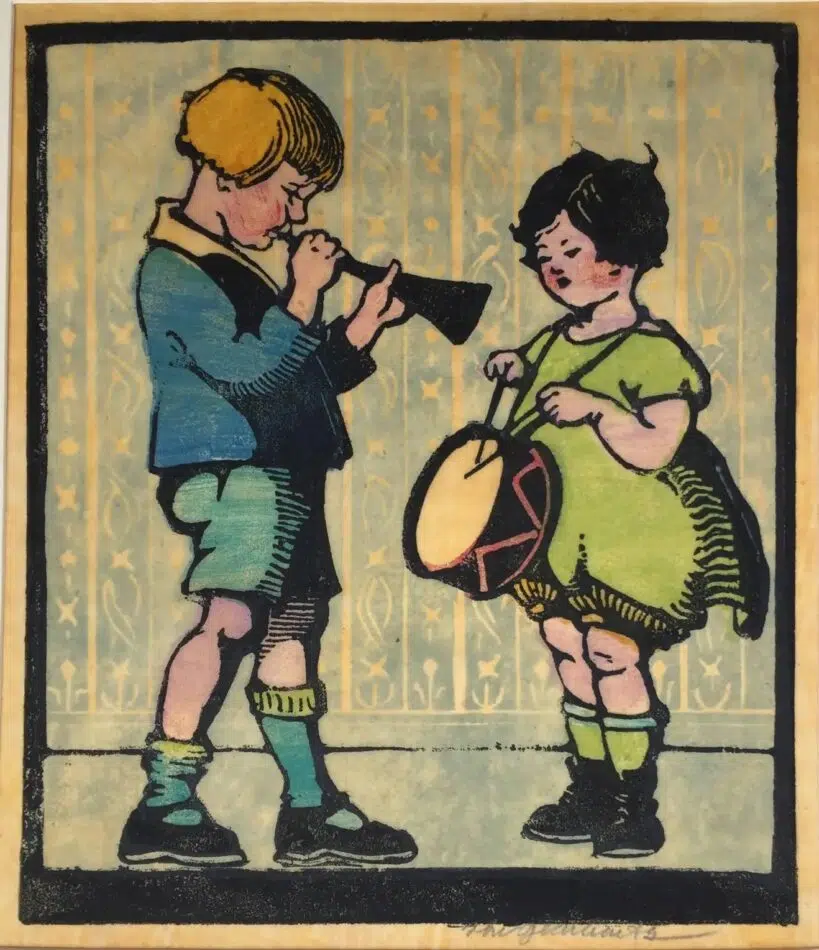 Duet, 1928, by Frances H. Gearhart, offered by Roger Genser/The Prints & The Pauper