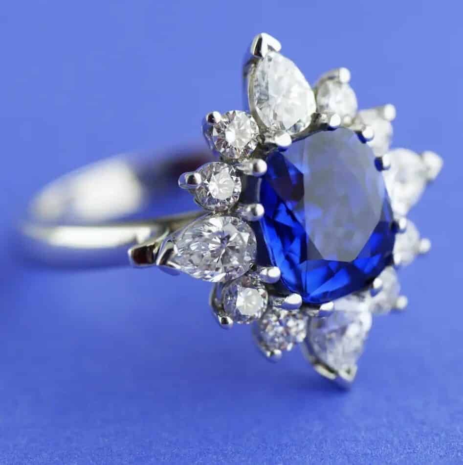 Sapphire and diamond ring, ca. 1960, offered by Kleanthous