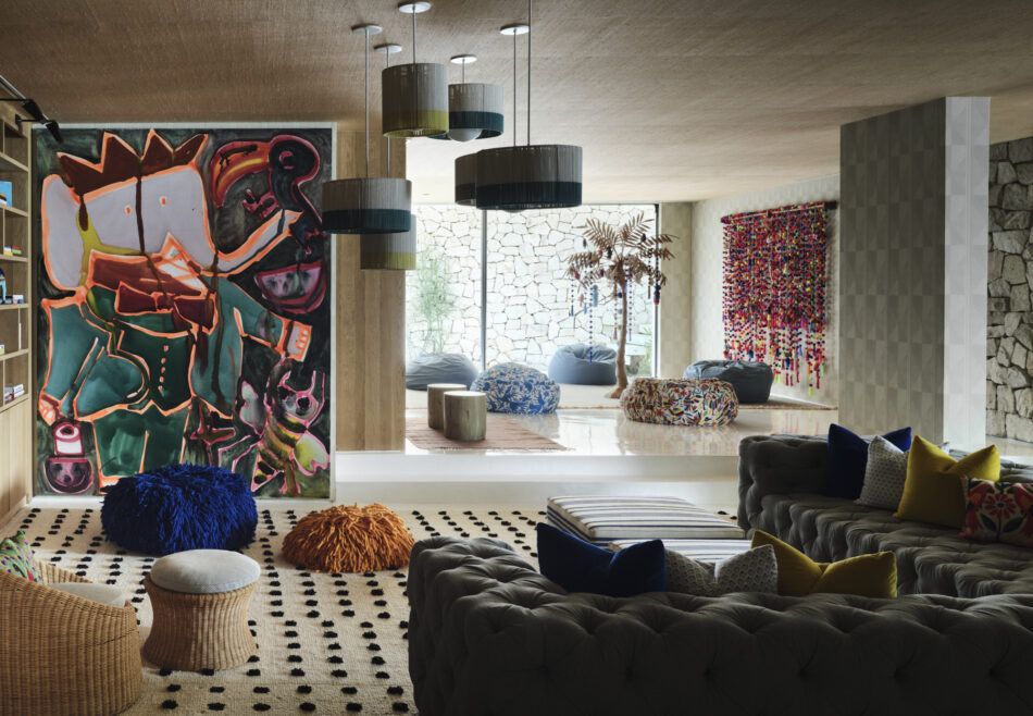 Sasha Adler brought in loads of color, texture and whimsy to brighten the basement of a house in Cabo San Lucas, Mexico.