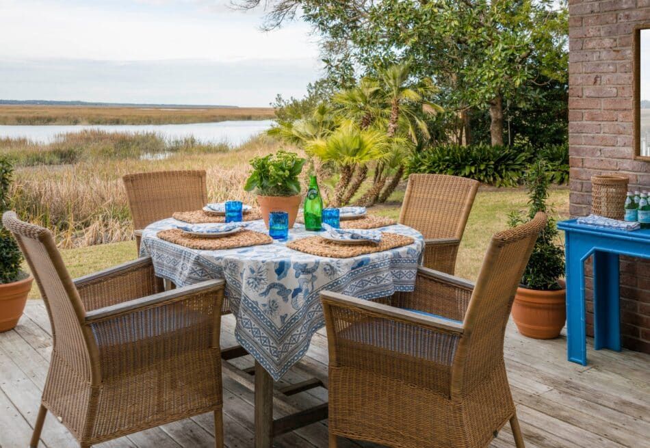 Sea Island outdoor dining area by Meg Braff