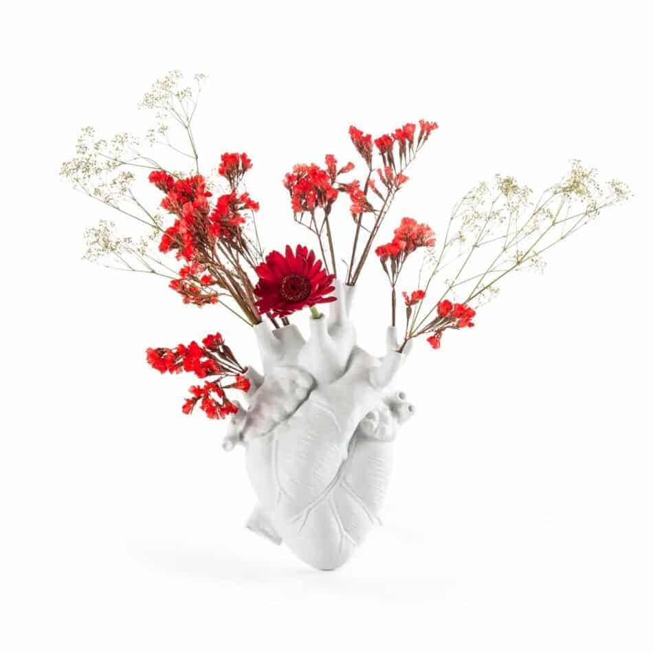 Marcantonio for Seletti Love in Bloom porcelain heart vase