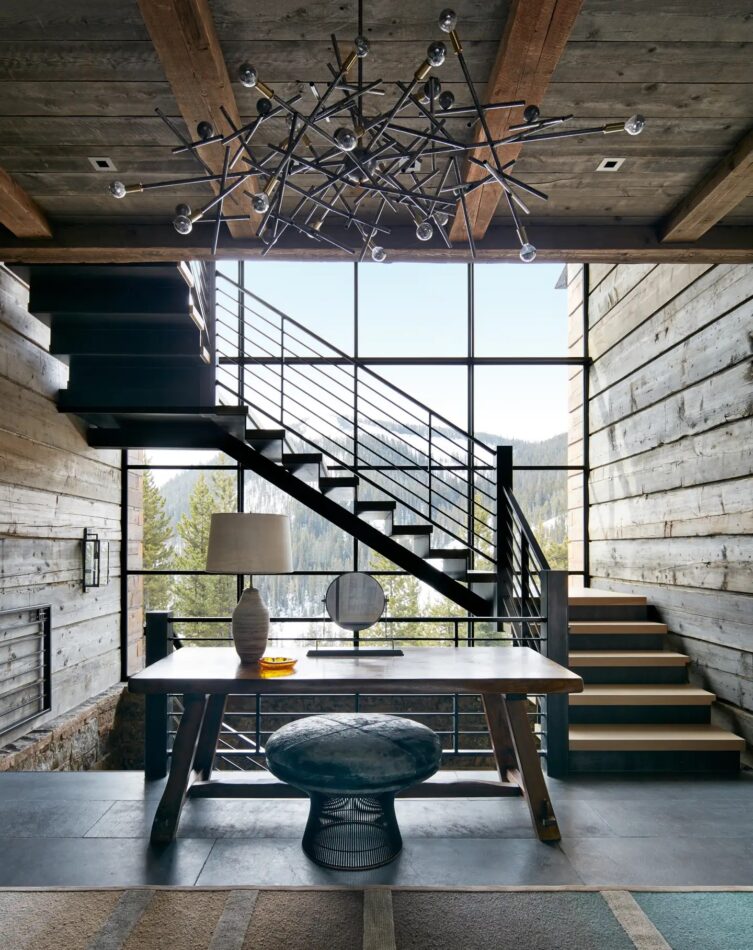 Entryway of a house in Big Sky, Montana’s Yellowstone Club designed by Shawn Henderson