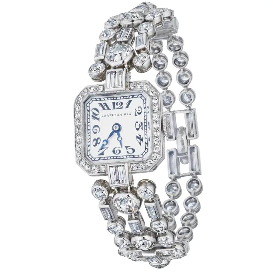 Charlton & Co. and Cartier New York Art Deco diamond watch