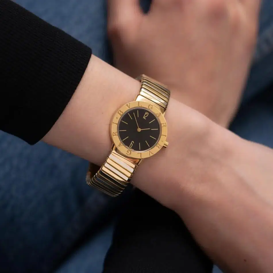 Bulgari Tubogas watch in 18-karat yellow and white gold, 1990s