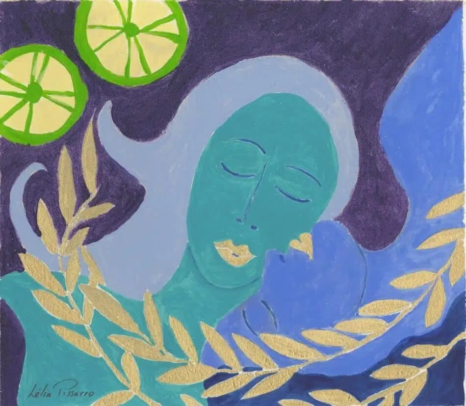 Mother and Daughter, 2021, by Lélia Pissarro, offered by Stern Pissarro Gallery