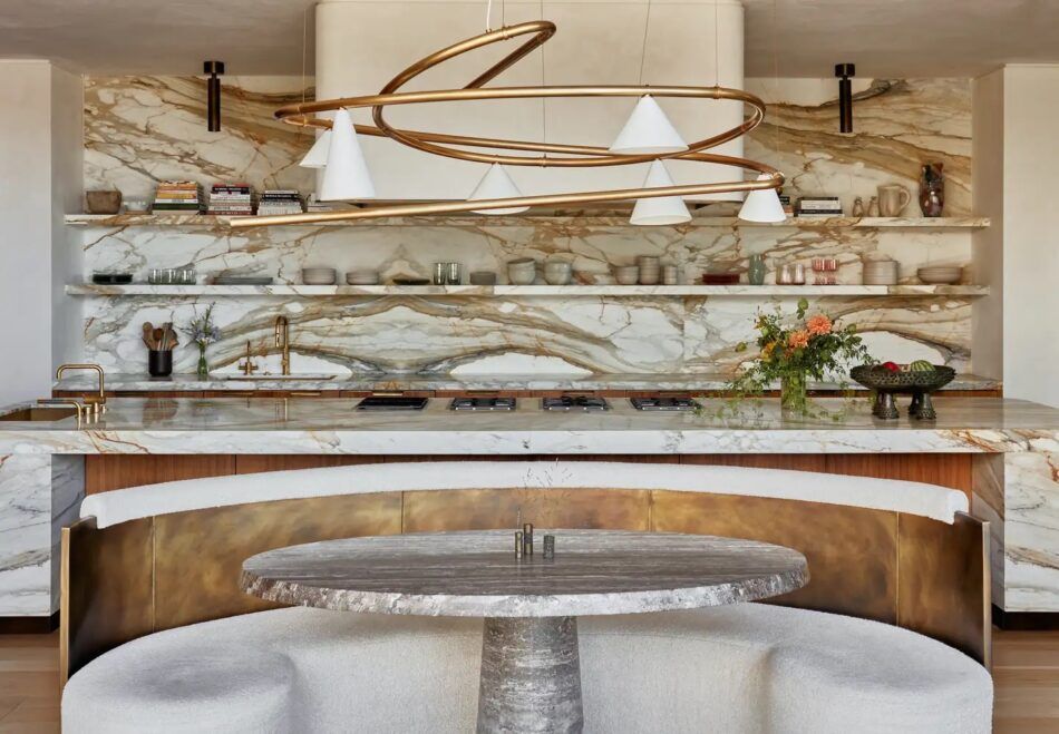 Dining nook in the Jake Arnold–designed Los Angeles home of musician John Legend and model Chrissy Teigen