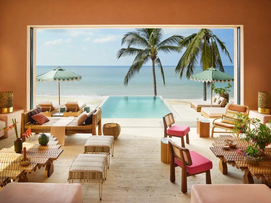 The pool and open-air living room at Summer Thornton's vacation home-cum-resort in Sayulita, Mexico.