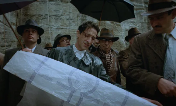 Adrien Brody stars as László Tóth, a Hungarian Jewish architect in The Brutalist. Credit Lol Crawley; Courtesy of A24.