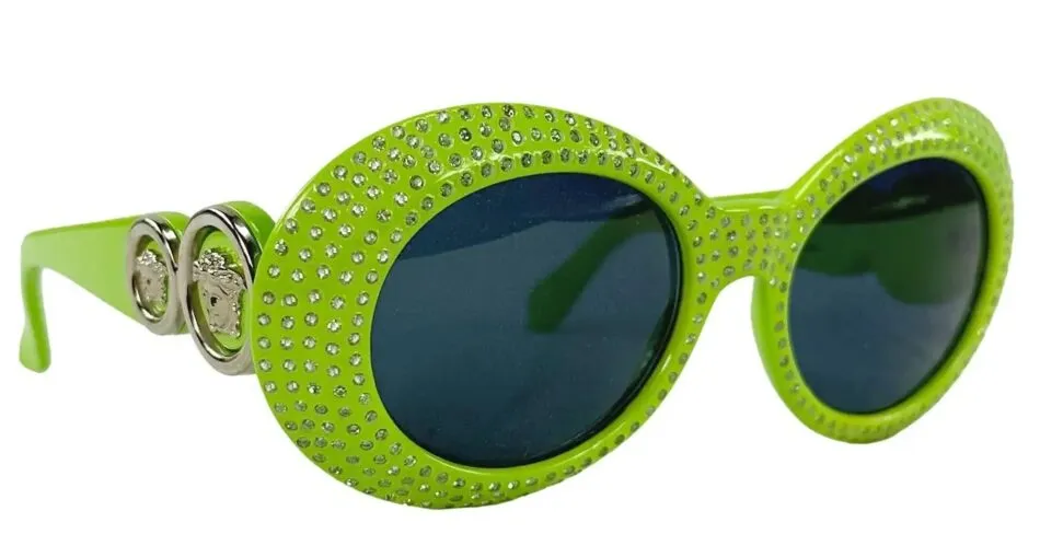 Green Gianni Versace rhinestone sunglasses, 1990s