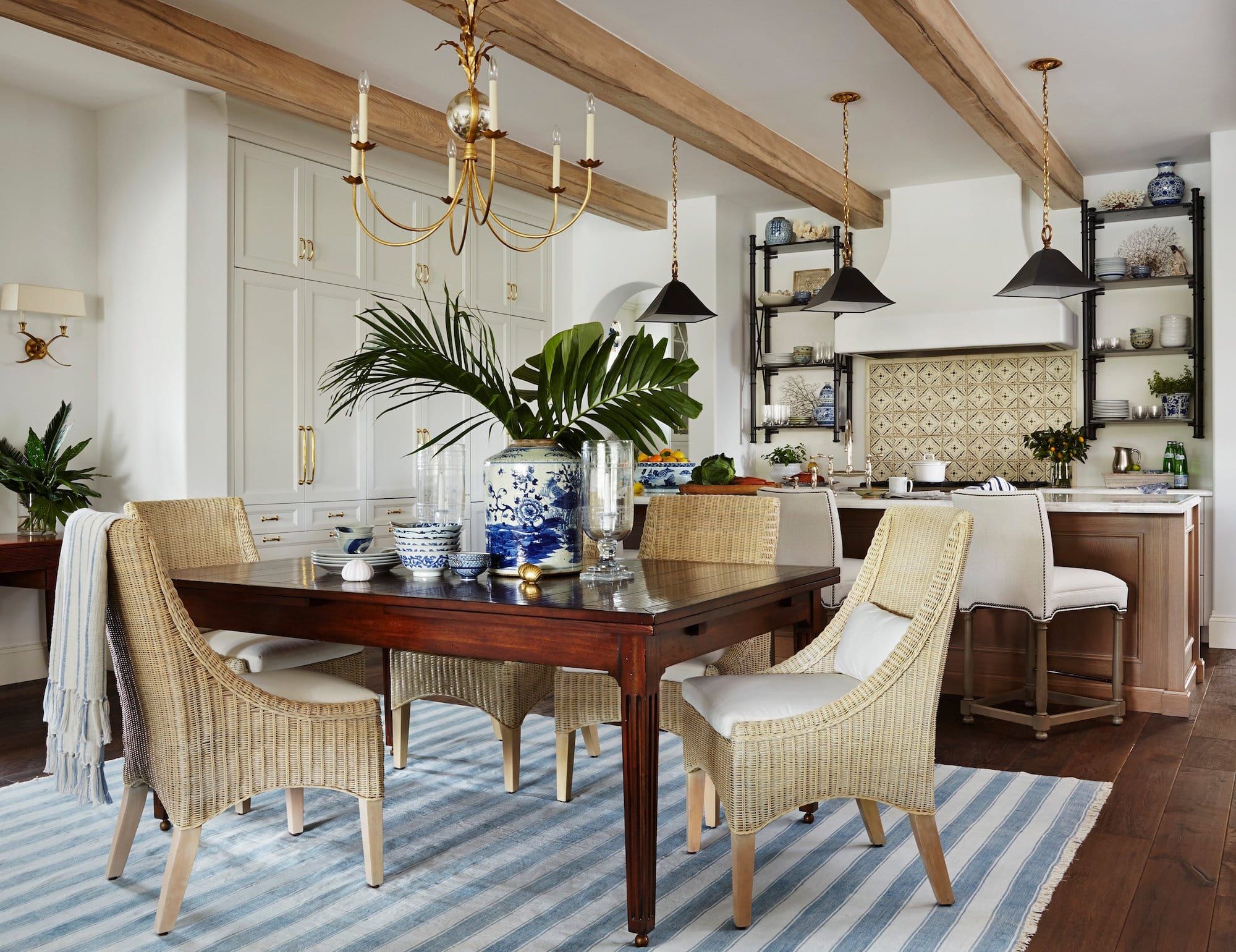 blue and white kitchen by Summer Thornton