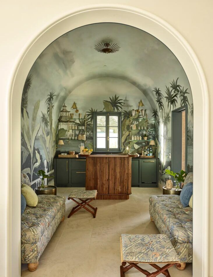 Tom Scheerer tropical home bar in Dallas