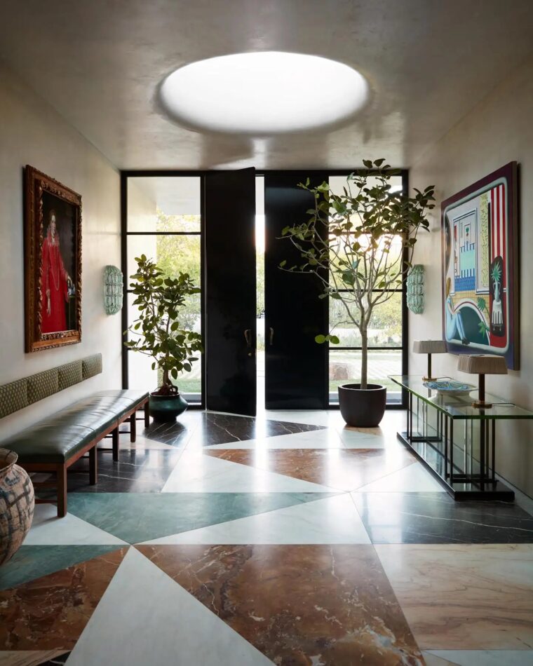 Foyer of a Los Angeles home designed by Pamela Shamshiri