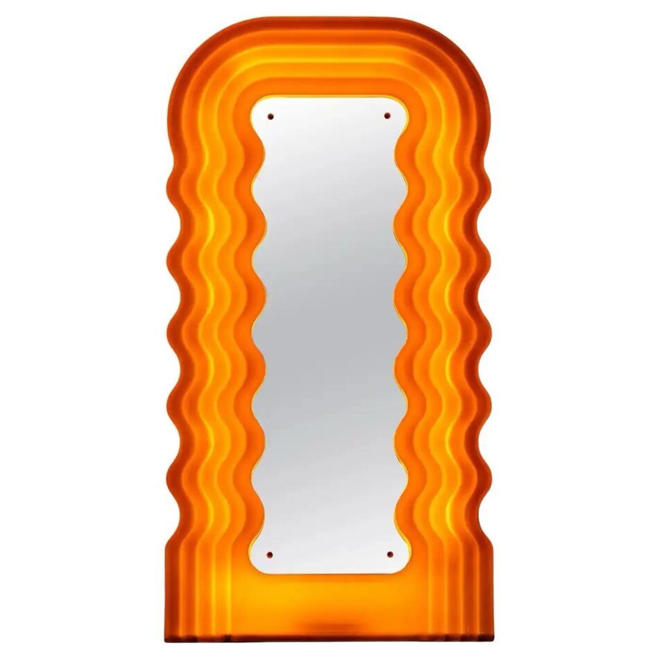 ultrafragola mirror with orange waves
